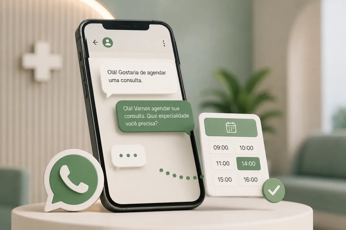 Fluxo de atendimento no WhatsApp com confirmação